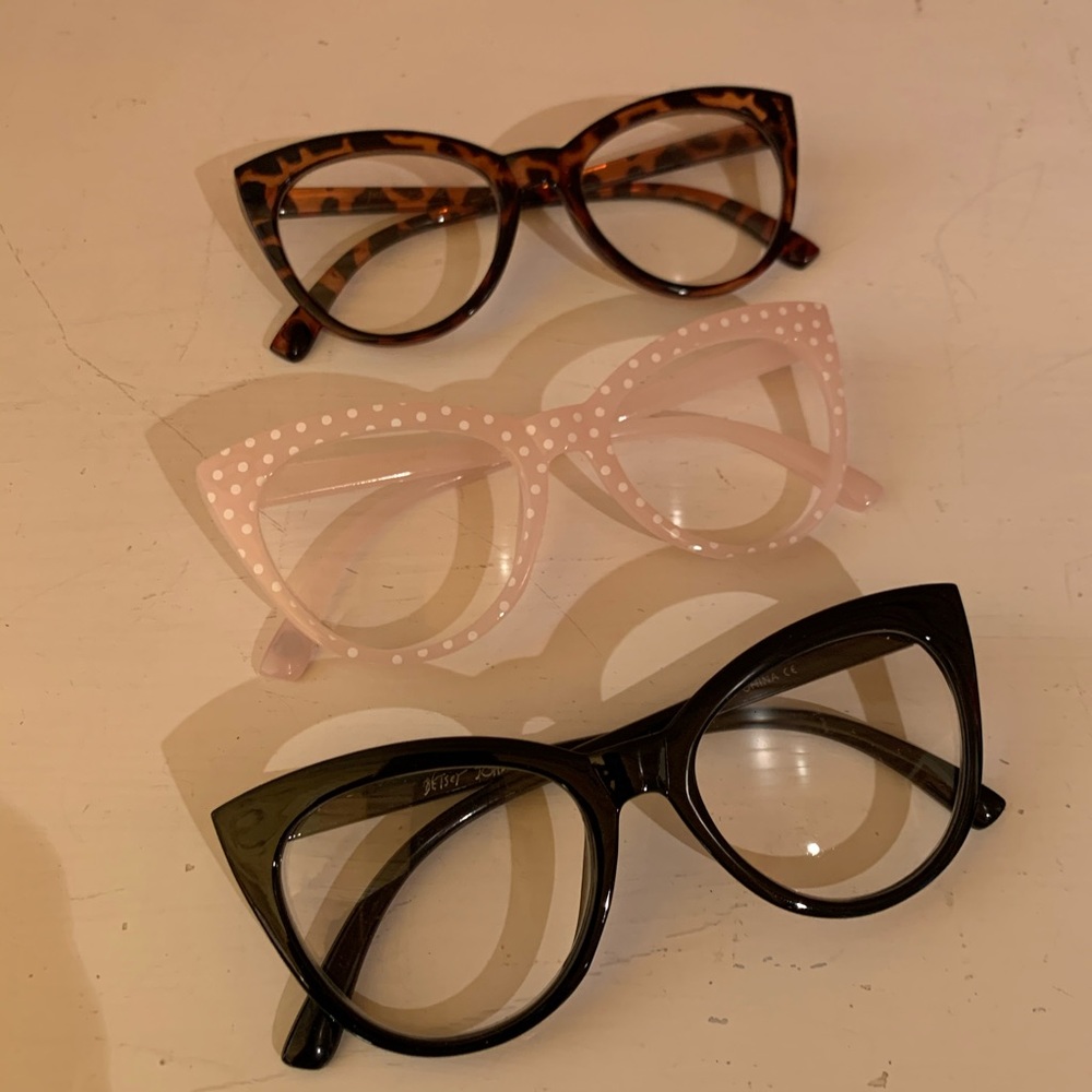 Betsey Johnson reader glasses.